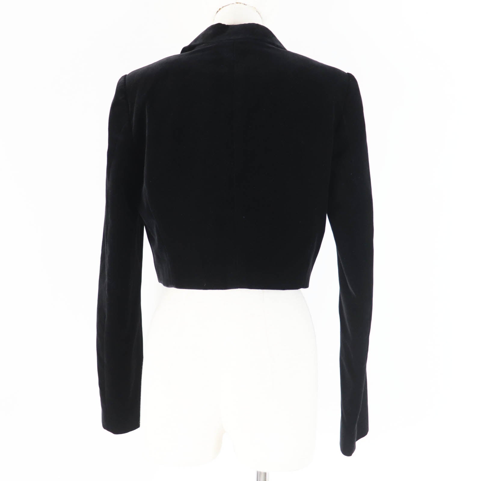 Fendi Velvet Cropped Jacket Black 40 Women