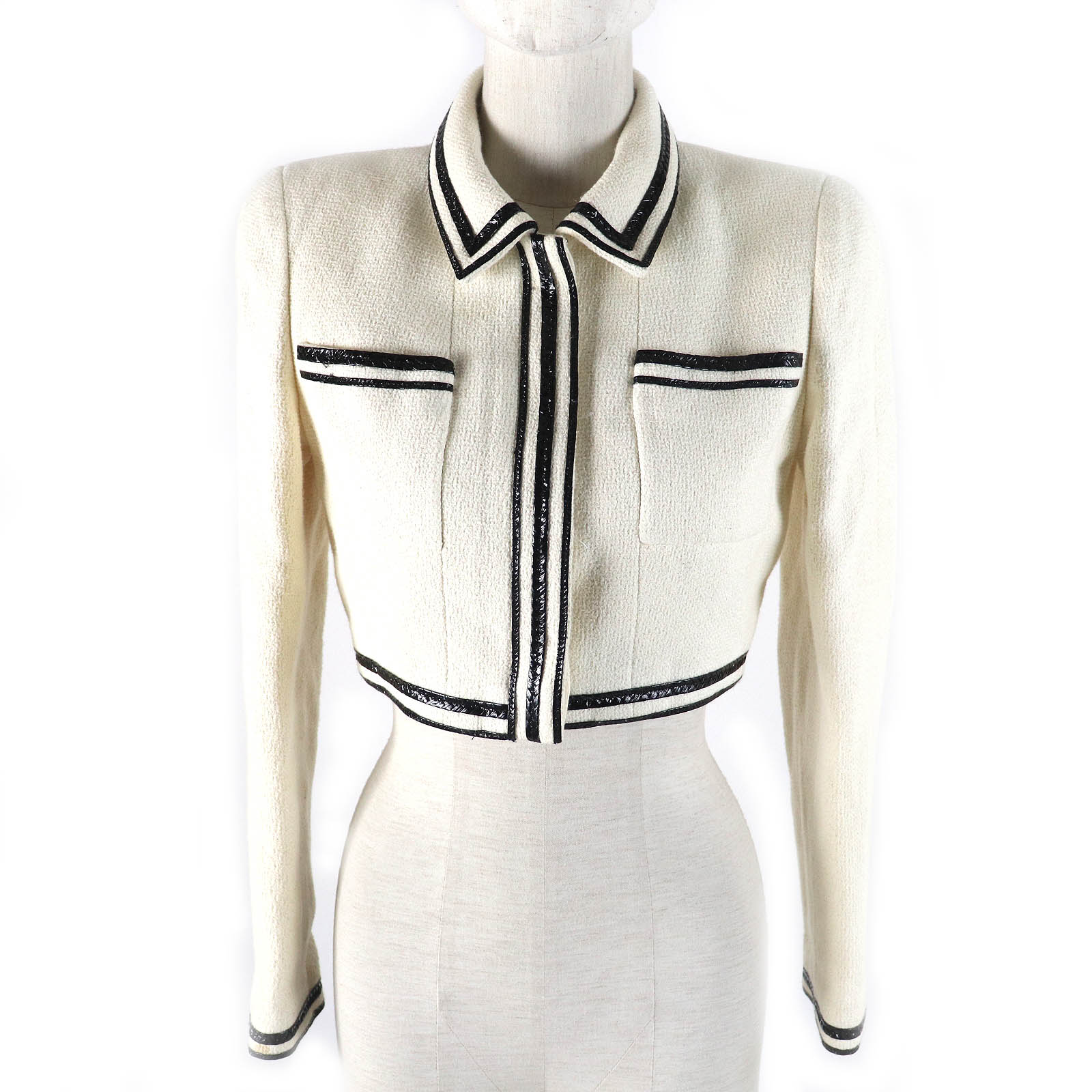 Chanel Vintage Tweed Jacket Cotton Silk 36