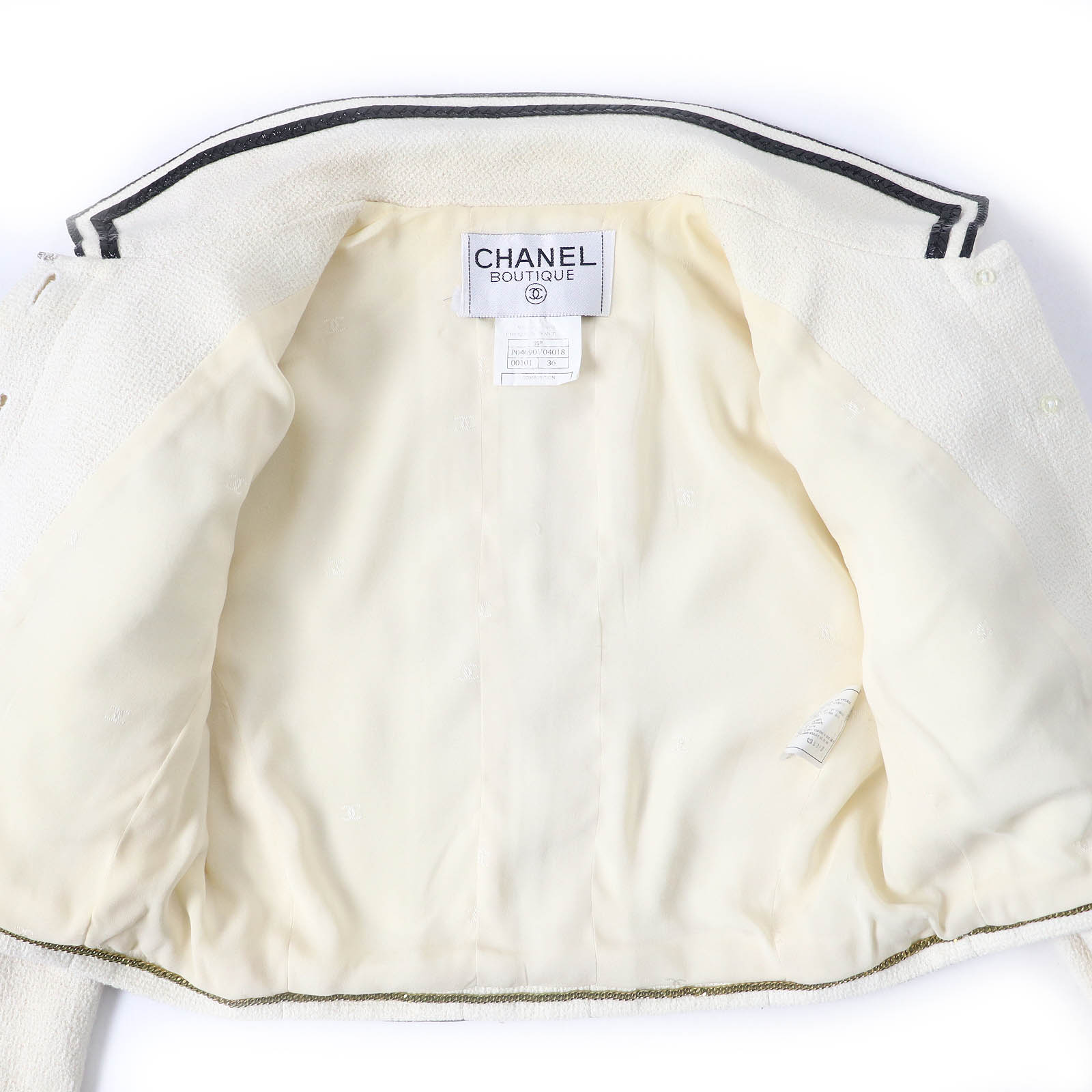 Chanel Vintage Tweed Jacket Cotton Silk 36