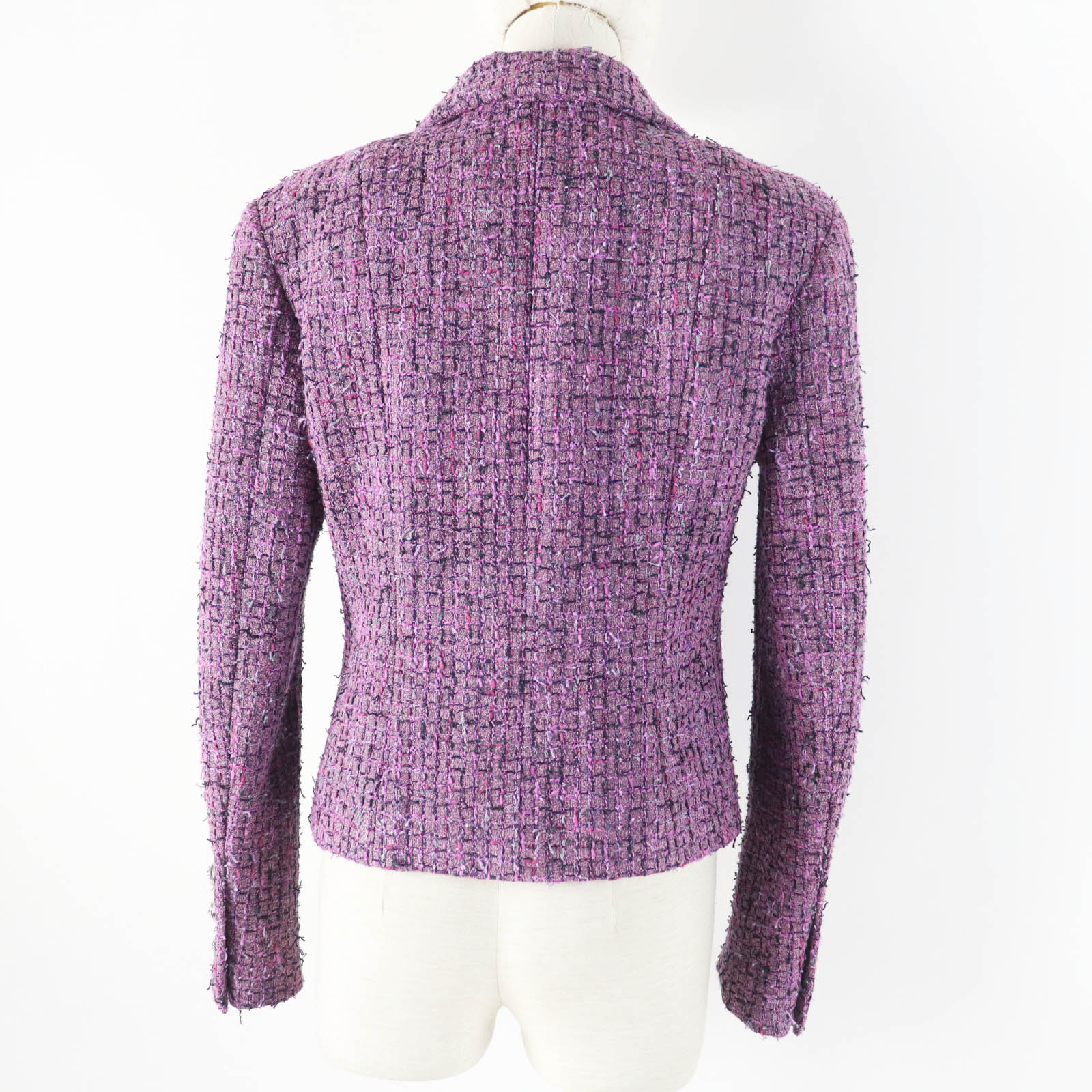 Chanel Tweed Jacket Purple 36 Women