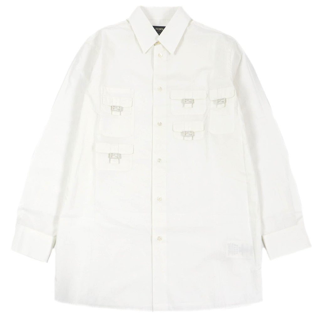 Fendi Cotton FF Logo Multi-Pocket Shirt