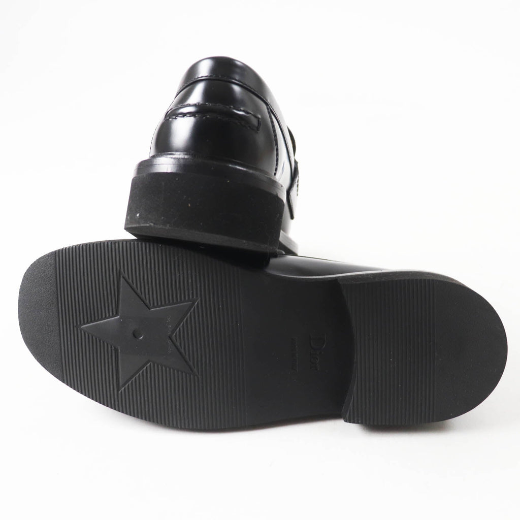 Dior Leather Loafers Black 35 Women