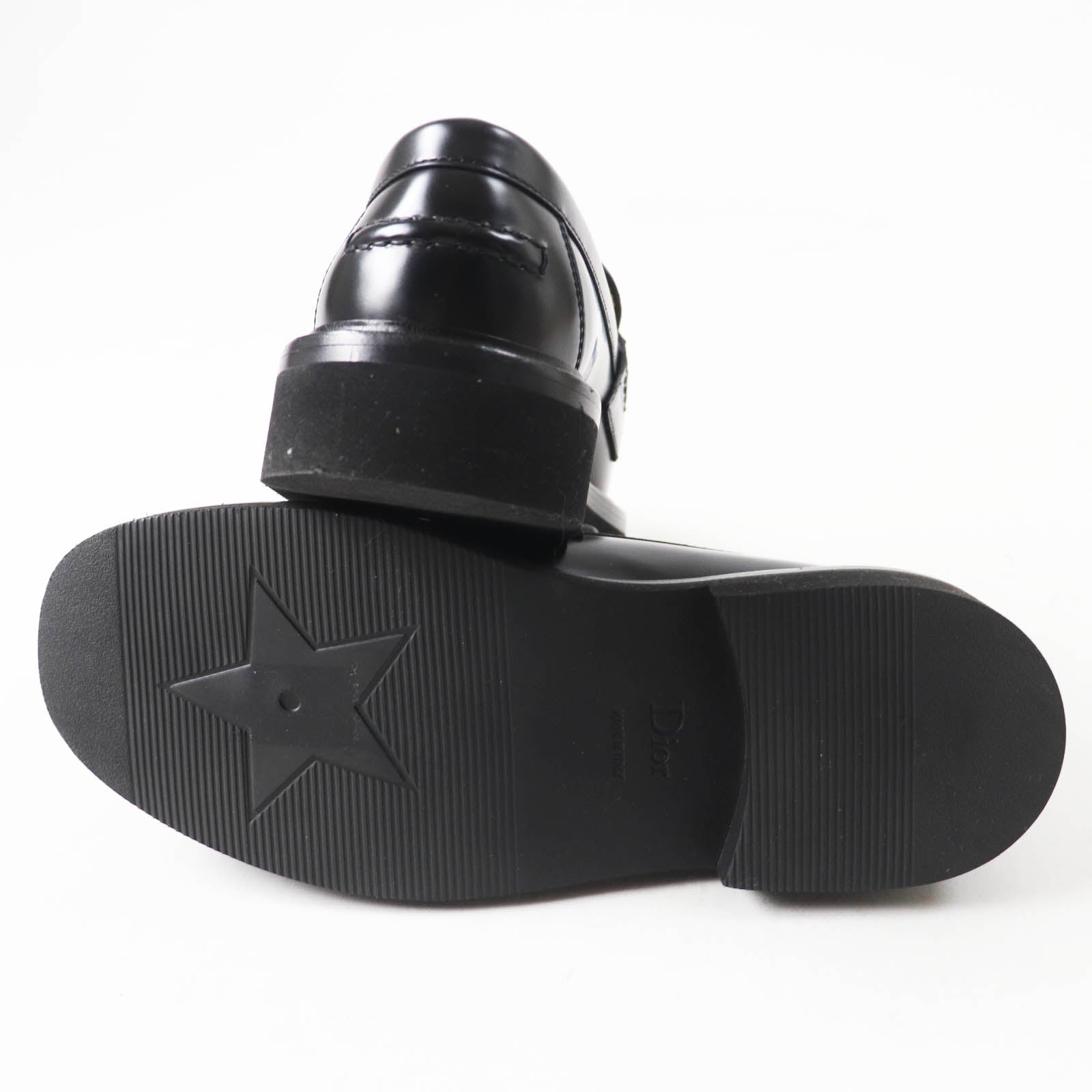 Dior Leather Loafers Black 35 Women