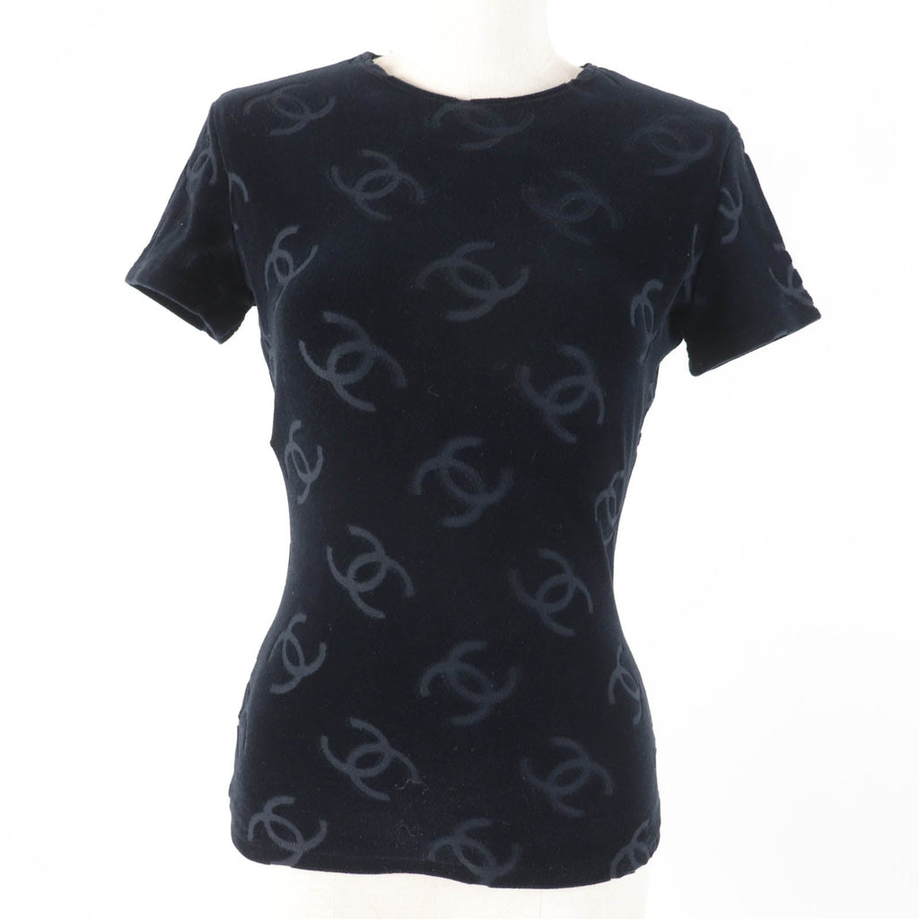 Chanel COCO Mark Velour Short Sleeve Top
