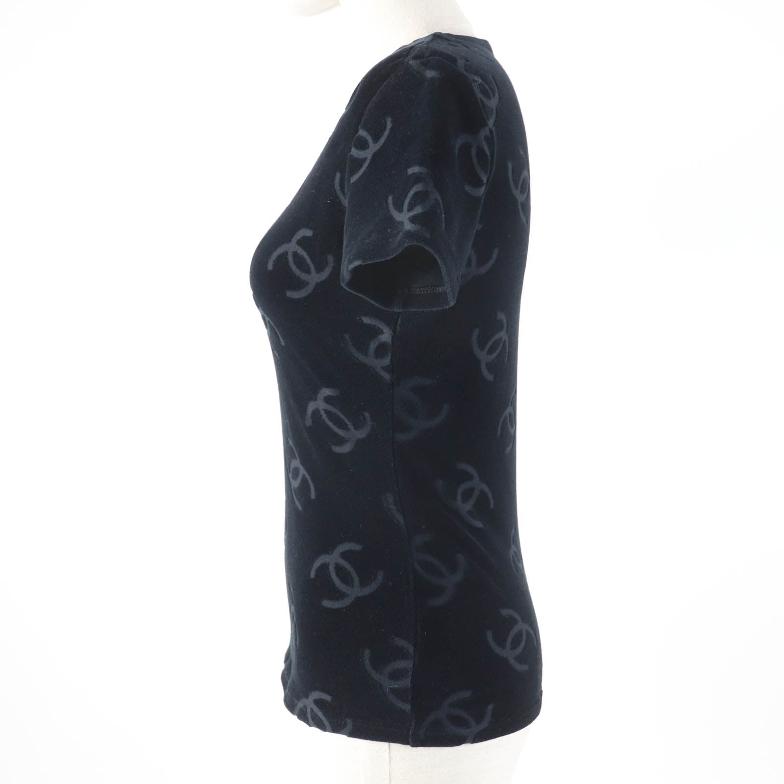Chanel COCO Mark Velour Short Sleeve Top
