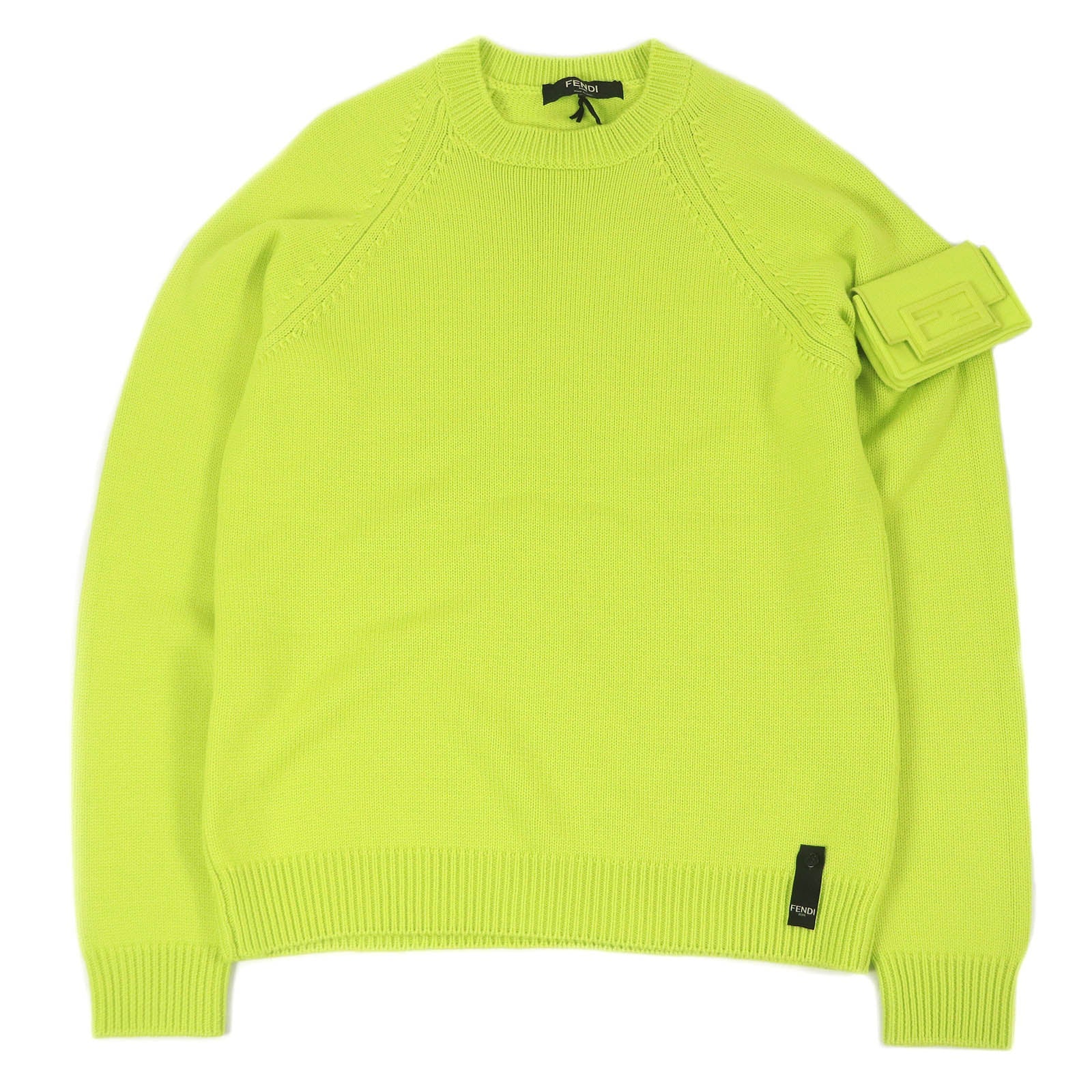 Fendi Wool Crew Neck Sweater Lime Green