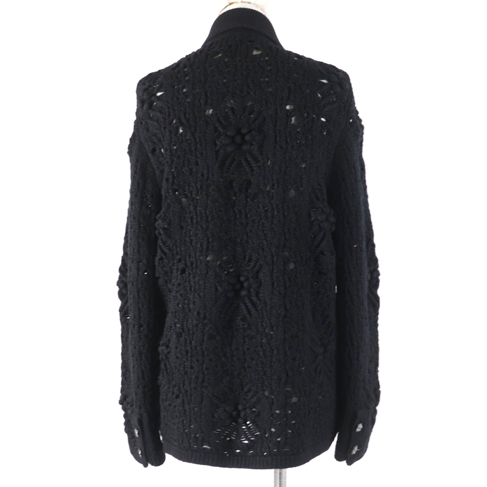Chanel Cashmere igan COCO Mark Button Black