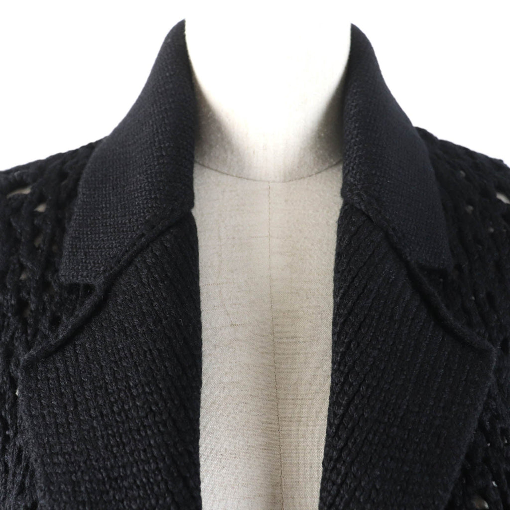 Chanel Cashmere igan COCO Mark Button Black