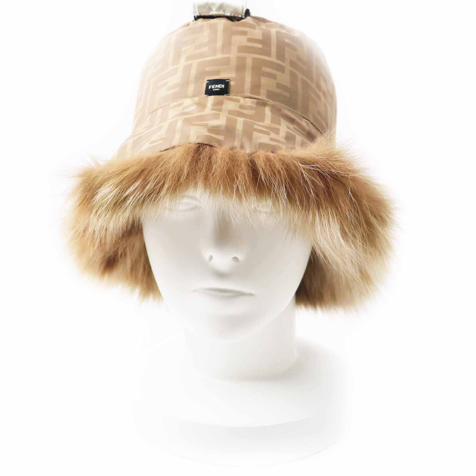 Fendi Zucca Pattern Fox Bucket Hat