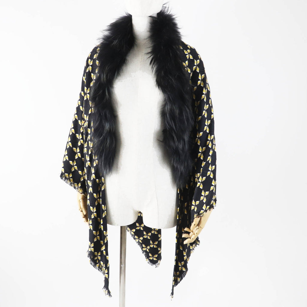 Fendi Zucca Pattern Silk Wool Scarf