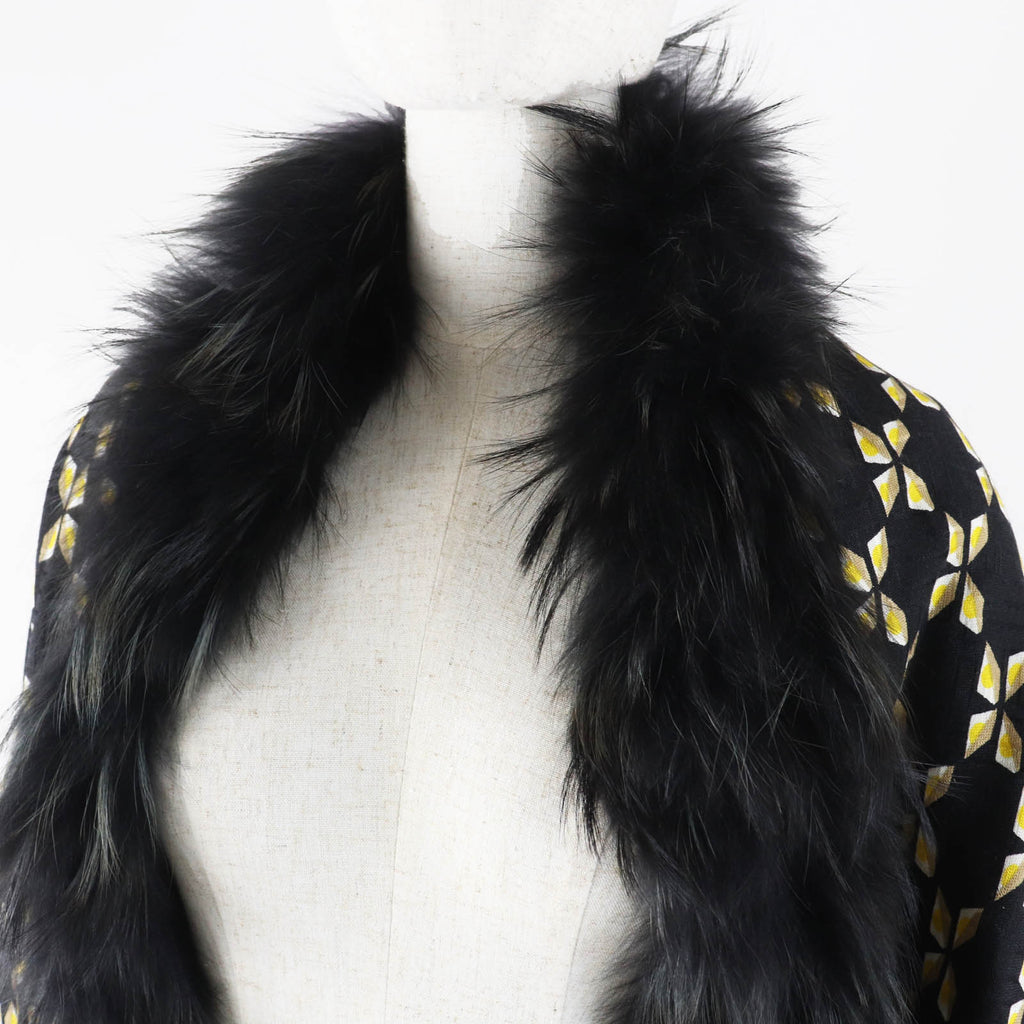 Fendi Zucca Pattern Silk Wool Scarf