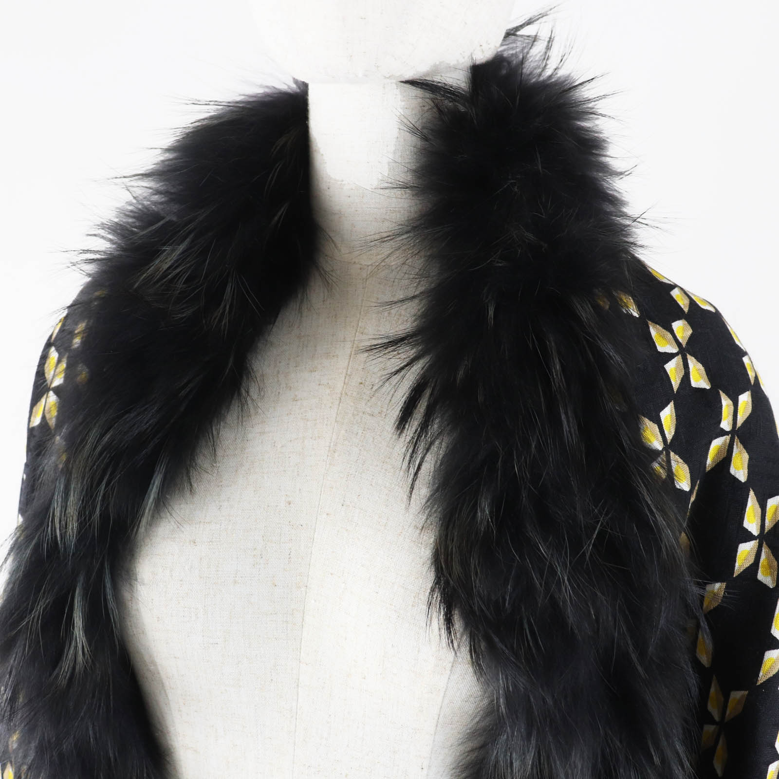 Fendi Zucca Pattern Silk Wool Scarf