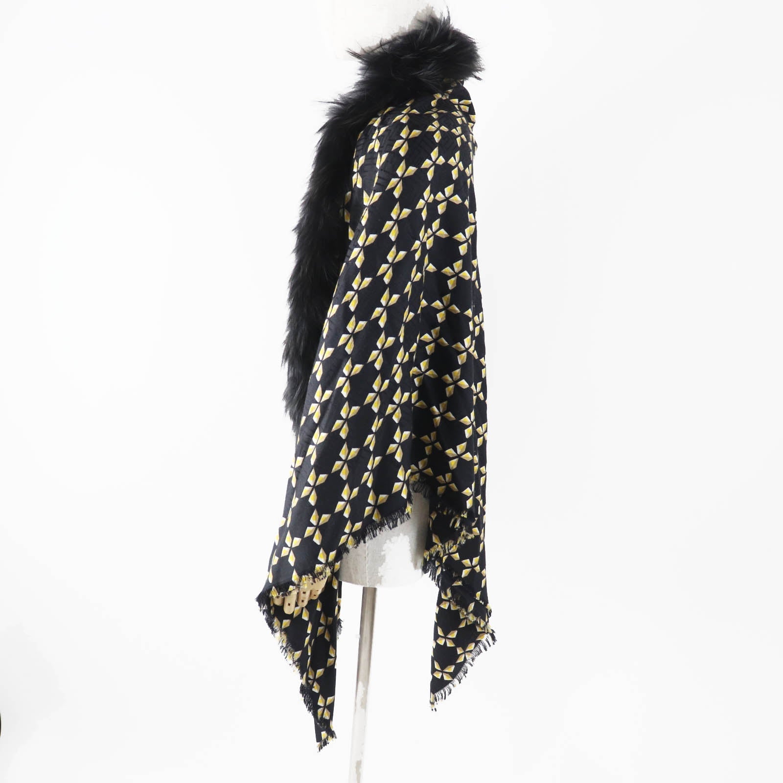 Fendi Zucca Pattern Silk Wool Scarf