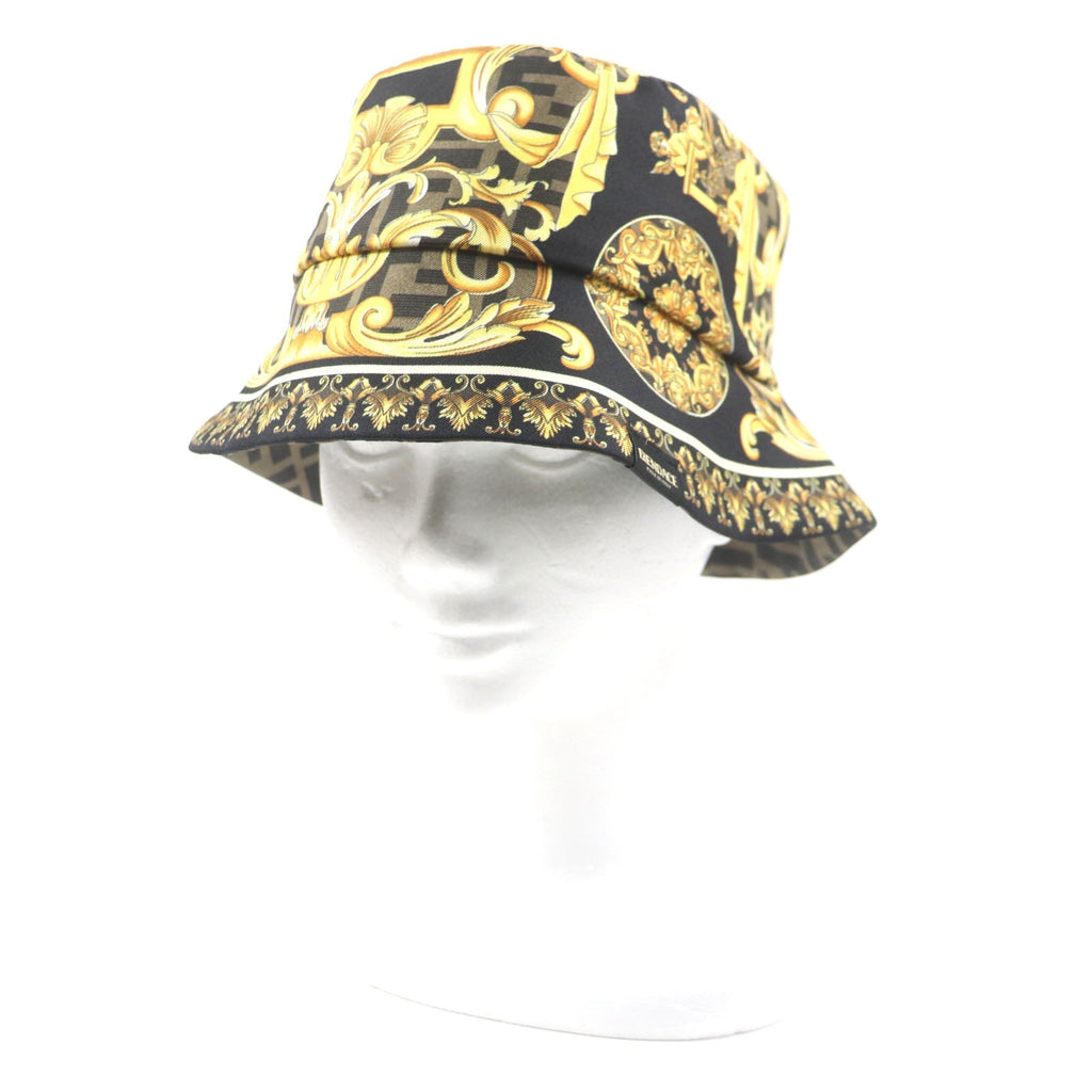 Fendi Silk Reversible FF Logo Bucket Hat