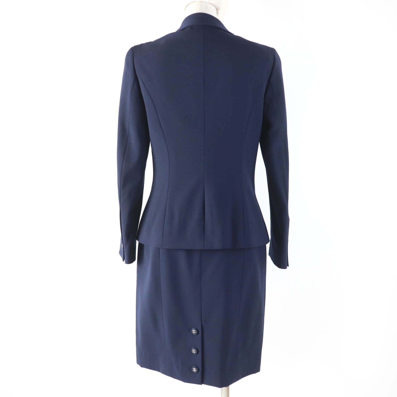 Chanel COCO Mark Button Wool 2way Jacket Skirt