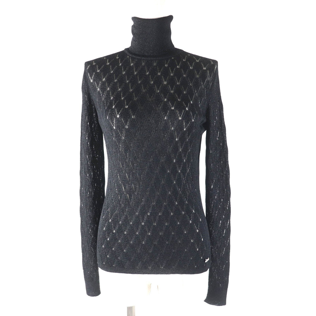 Chanel COCO Mark Viscose Polyamide Knit Turtleneck