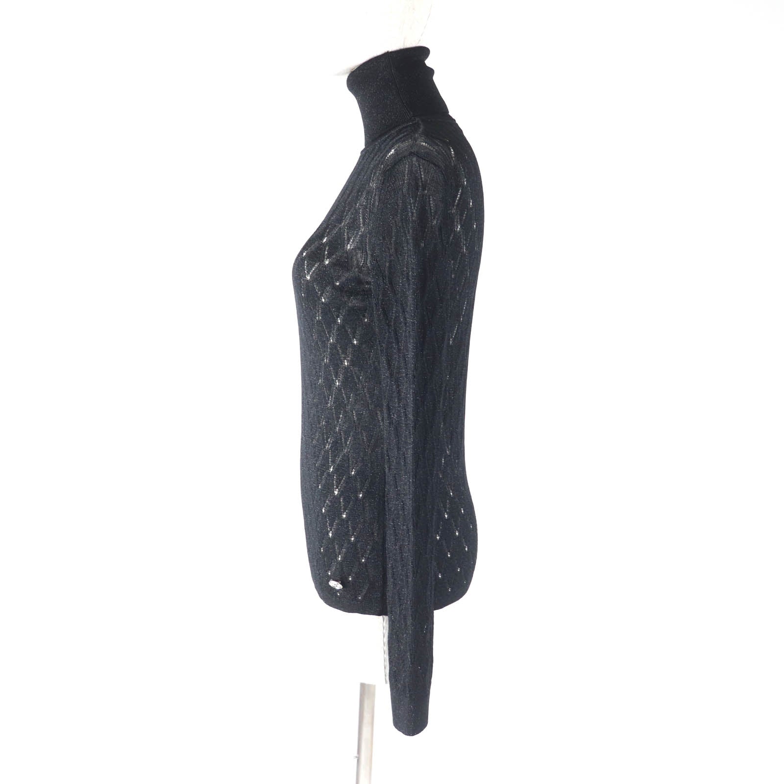 Chanel COCO Mark Viscose Polyamide Knit Turtleneck