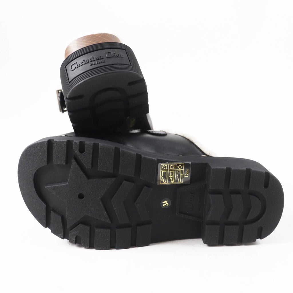 Christian Dior Diorquake Sabo Leather Mouton Sandals