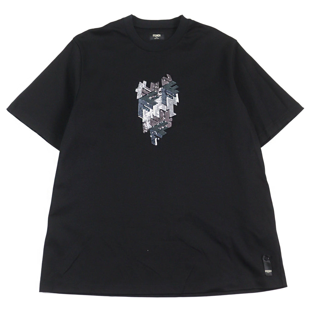 Fendi Logo sequin cotton T-shirt