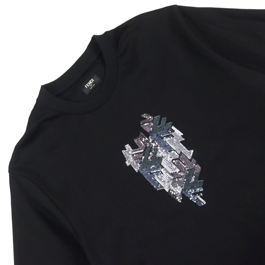Fendi Logo sequin cotton T-shirt