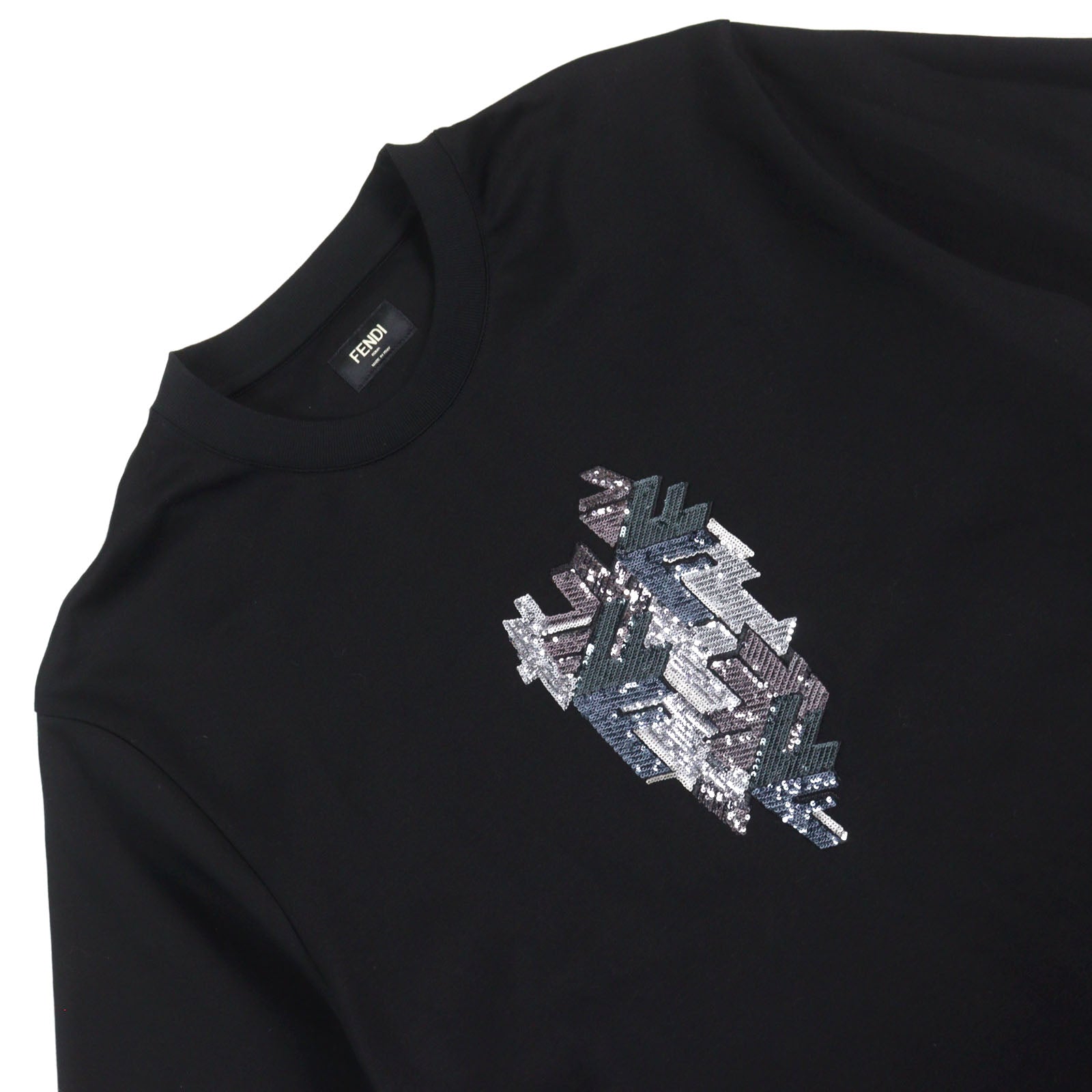 Fendi Logo sequin cotton T-shirt