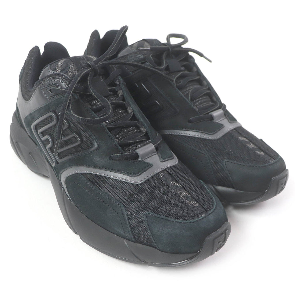 Fendi FASTER TRAINERS FF logo Zucca mesh leather sneakers