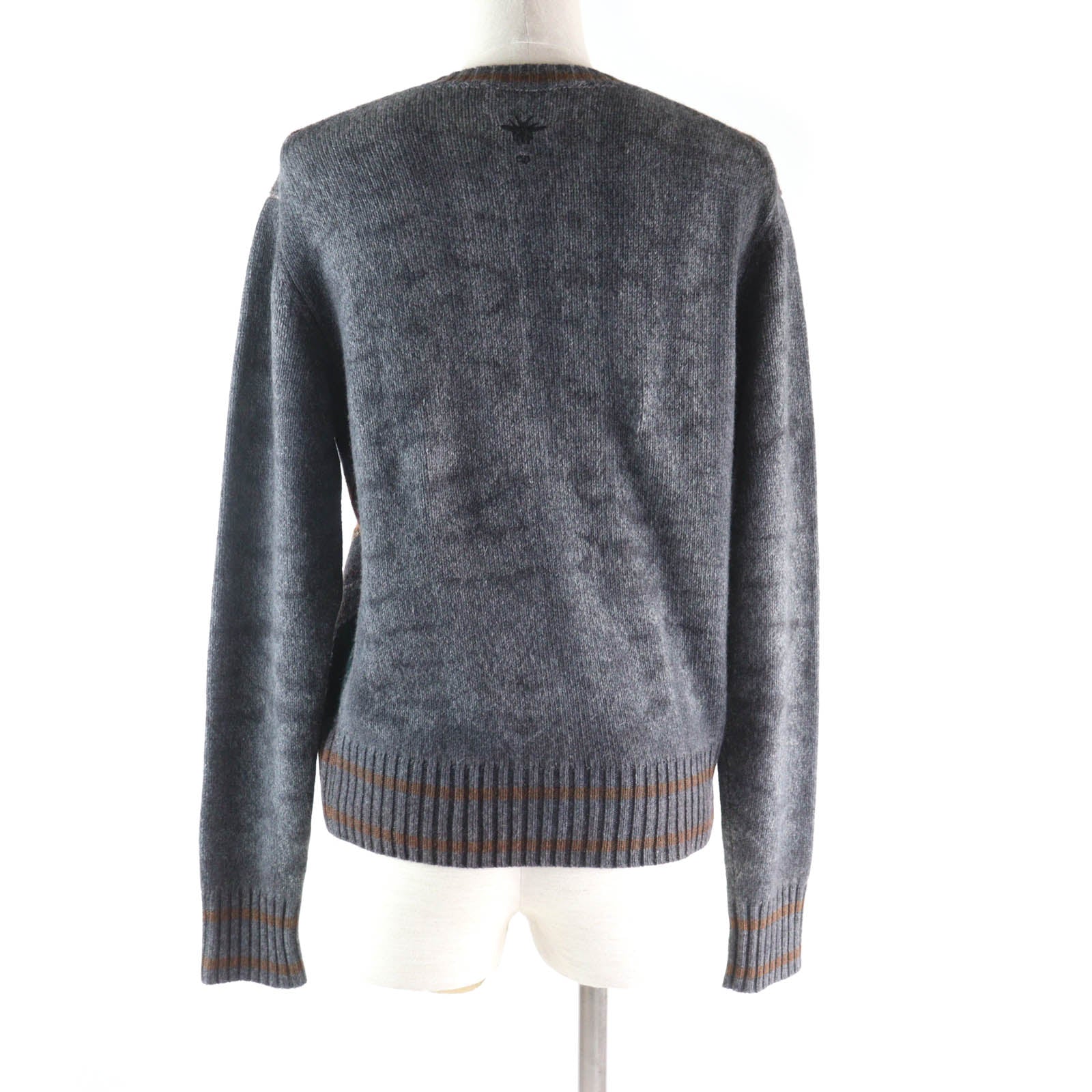 Christian Dior Bee Embroidery Argyle Pattern Cashmere Knit