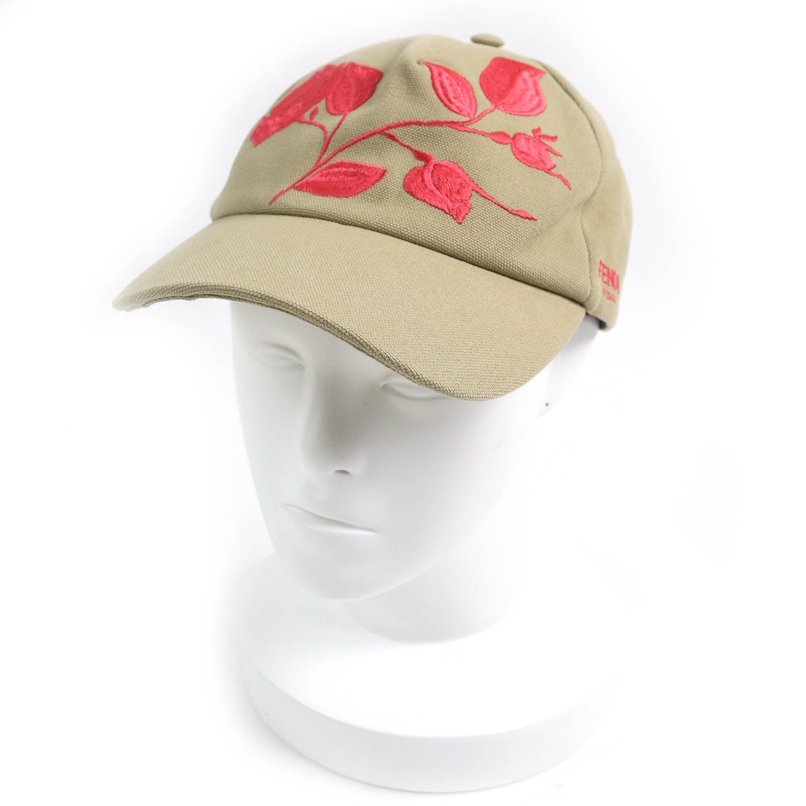 Fendi Logo Floral Rose Embroidery Cotton Baseball Cap