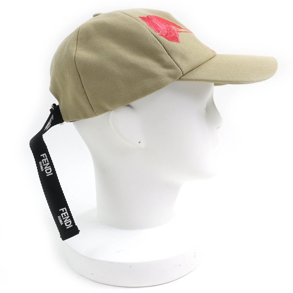 Fendi Logo Floral Rose Embroidery Cotton Baseball Cap