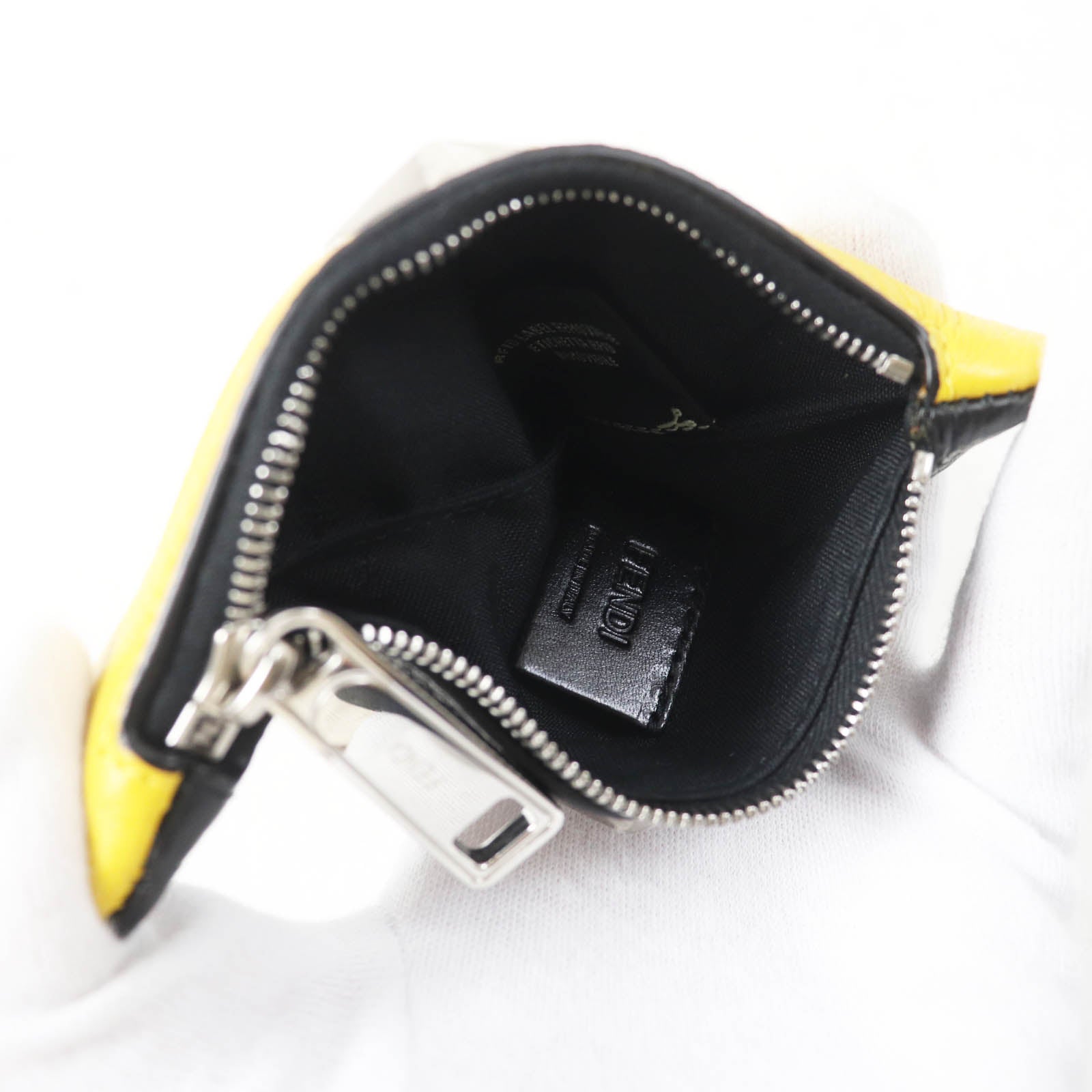Fendi Bugseye Triangle Bicolor leather Coin Case