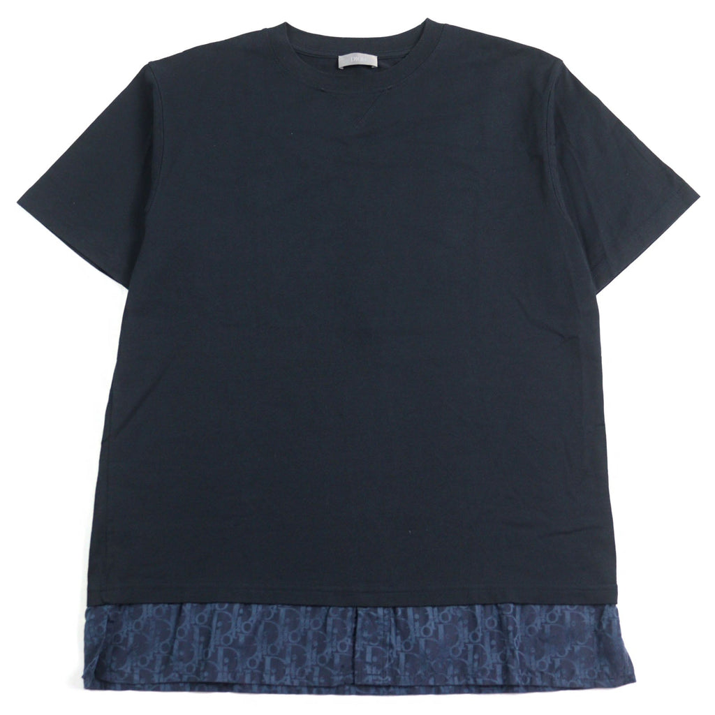 Dior Oblique Layered Over Tee Cotton Silk T-shirt