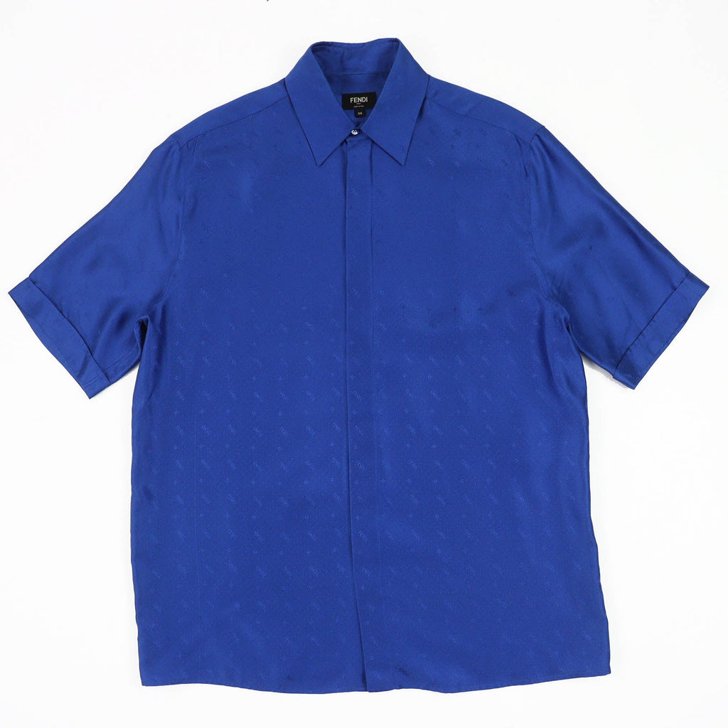 Fendi All-over Pattern Logo Silk Shirt