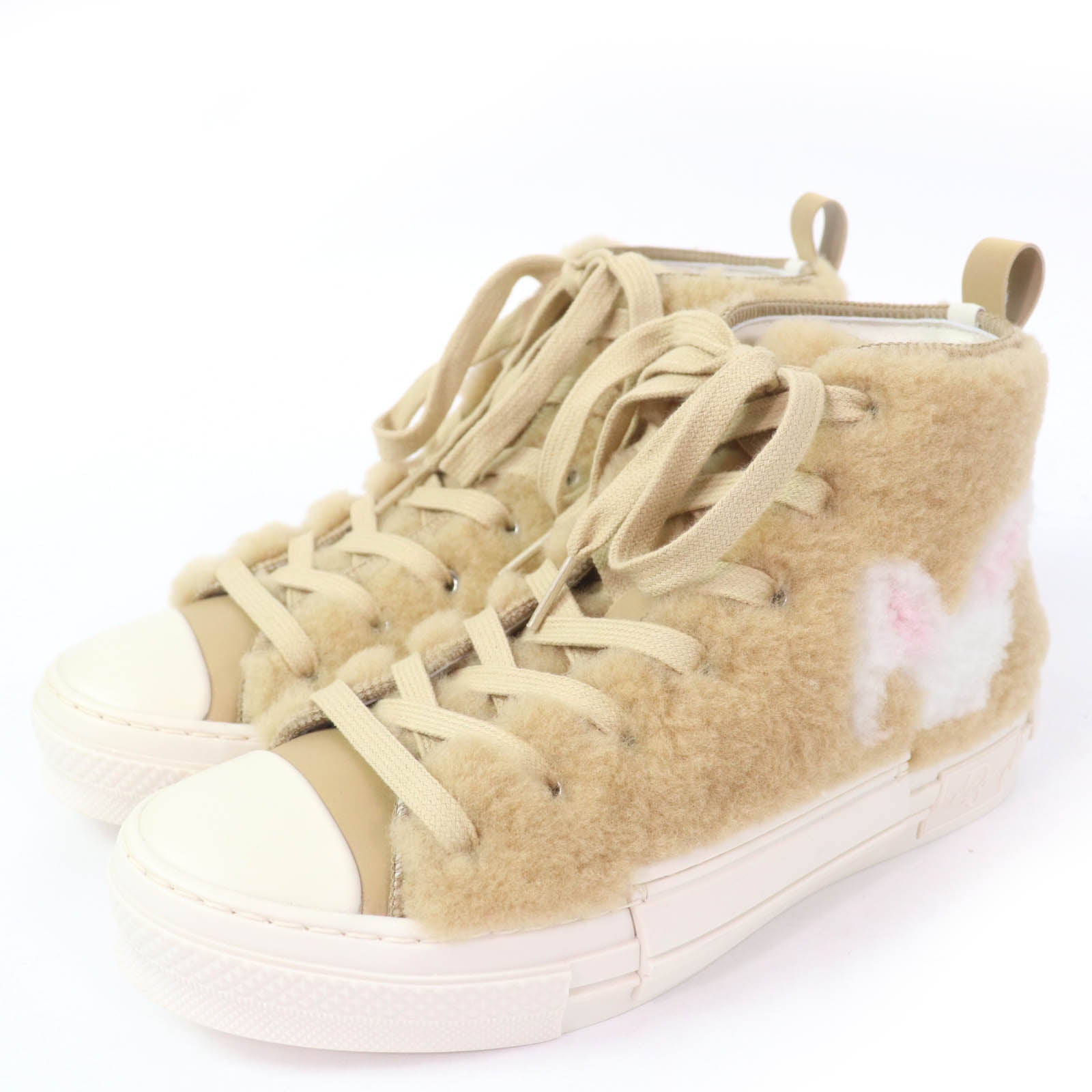Dior B23 Rabbit motif Shearling High Cut Sneakers