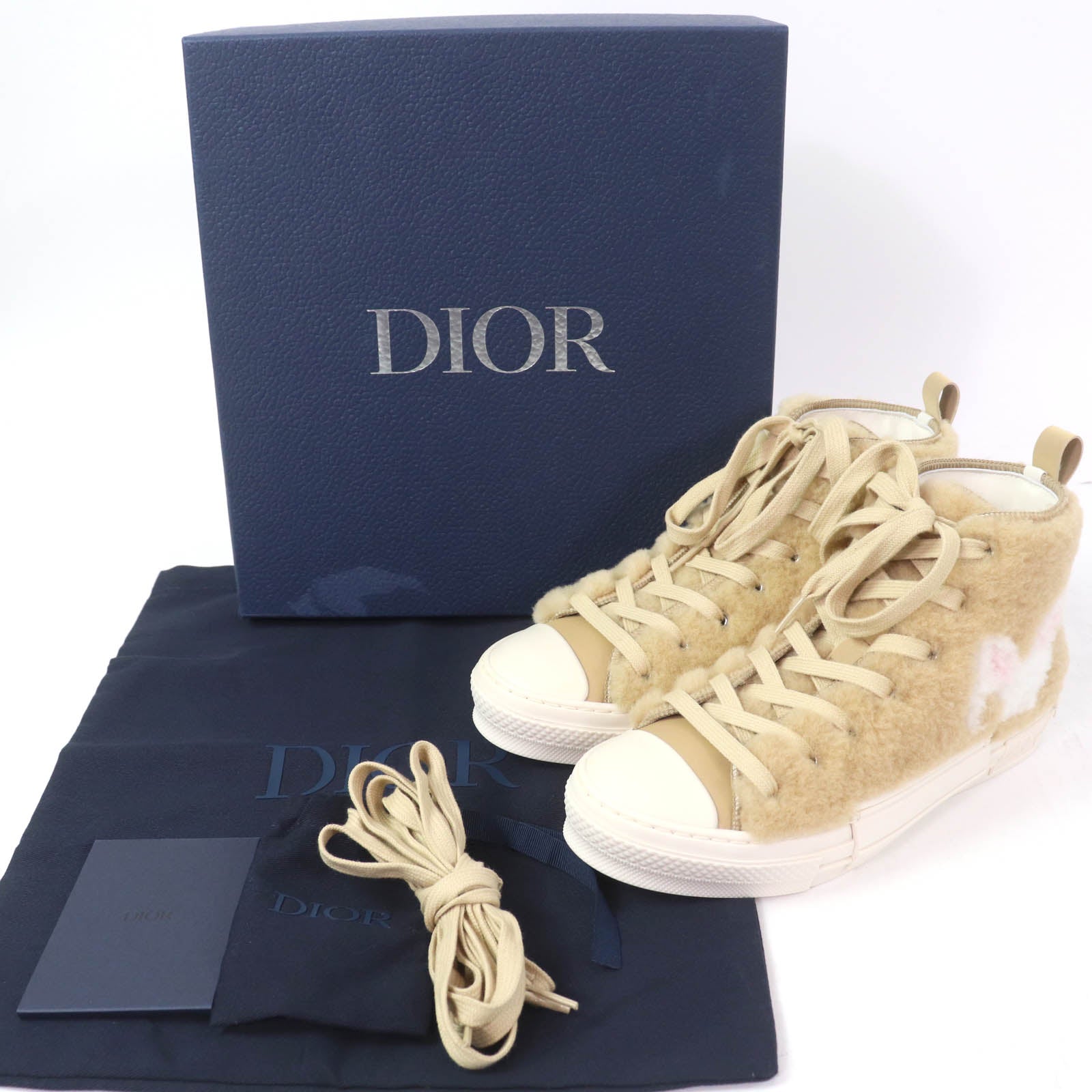 Dior B23 Rabbit motif Shearling High Cut Sneakers