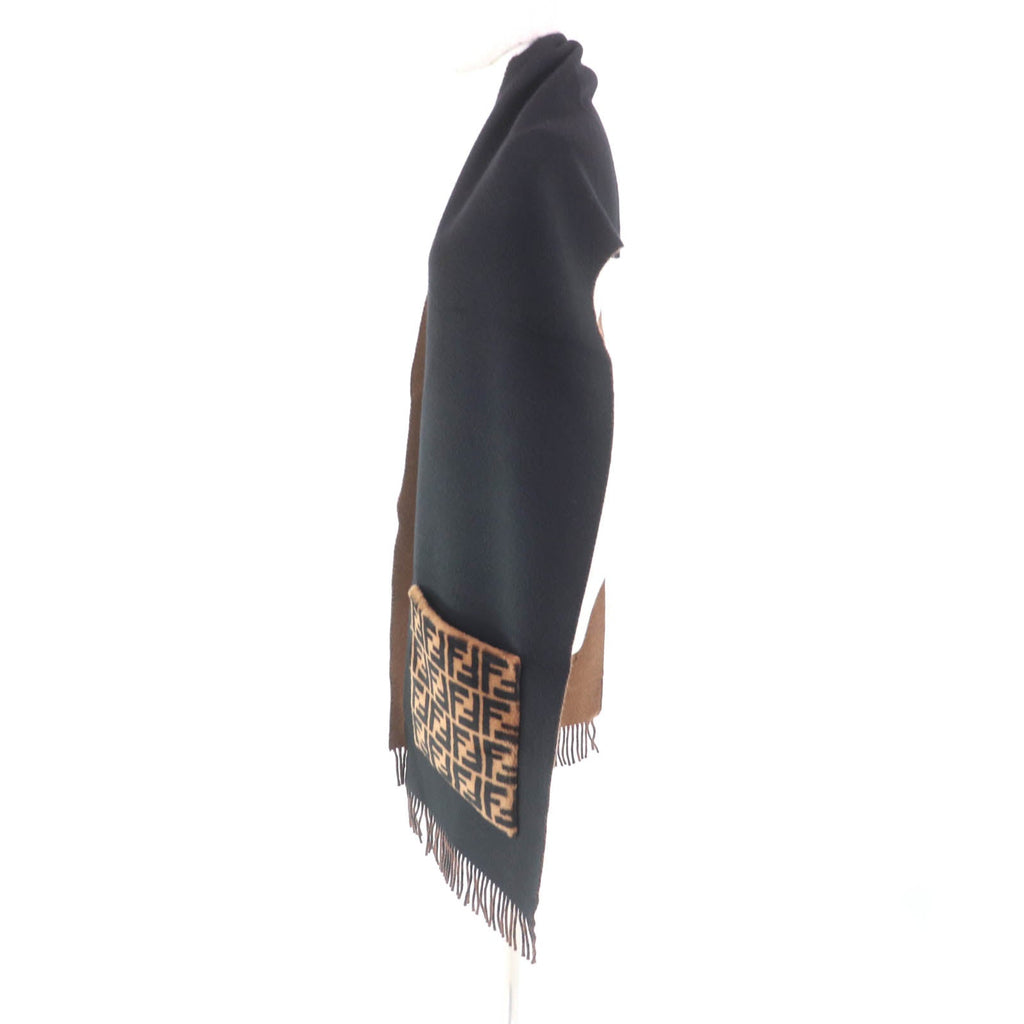 Fendi Stall Zucca Pattern Wool Cashmere Scarf