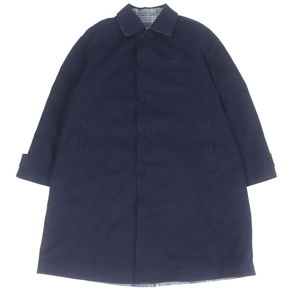 Dior Logo embroidered Cotton Balmacaan Coat