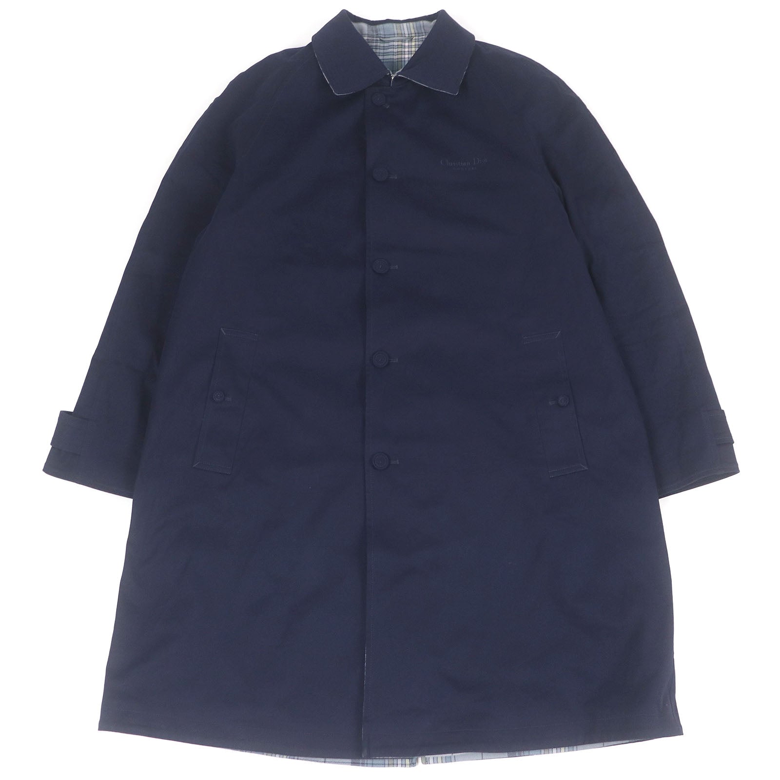 Dior Logo embroidered Cotton Balmacaan Coat