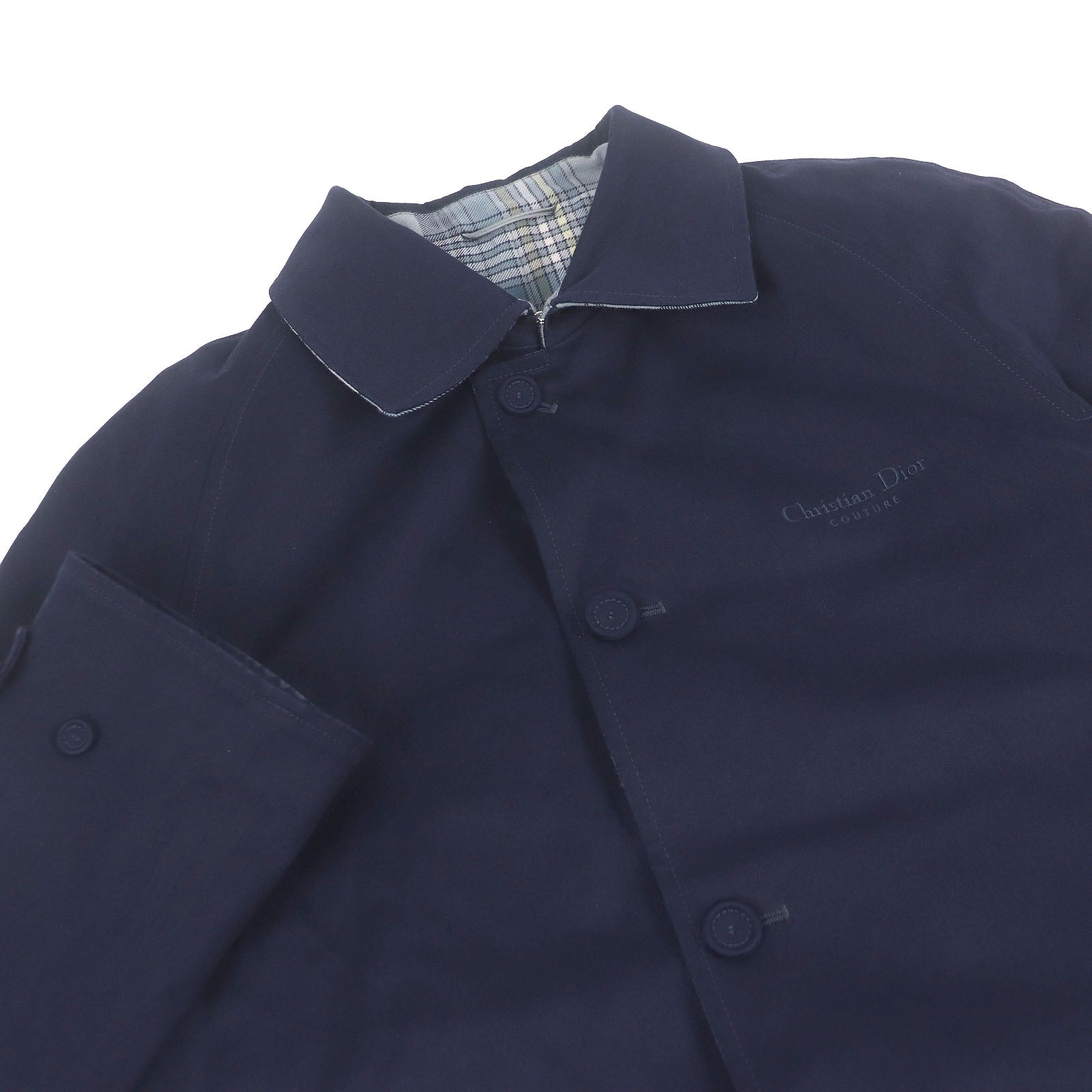 Dior Logo embroidered Cotton Balmacaan Coat