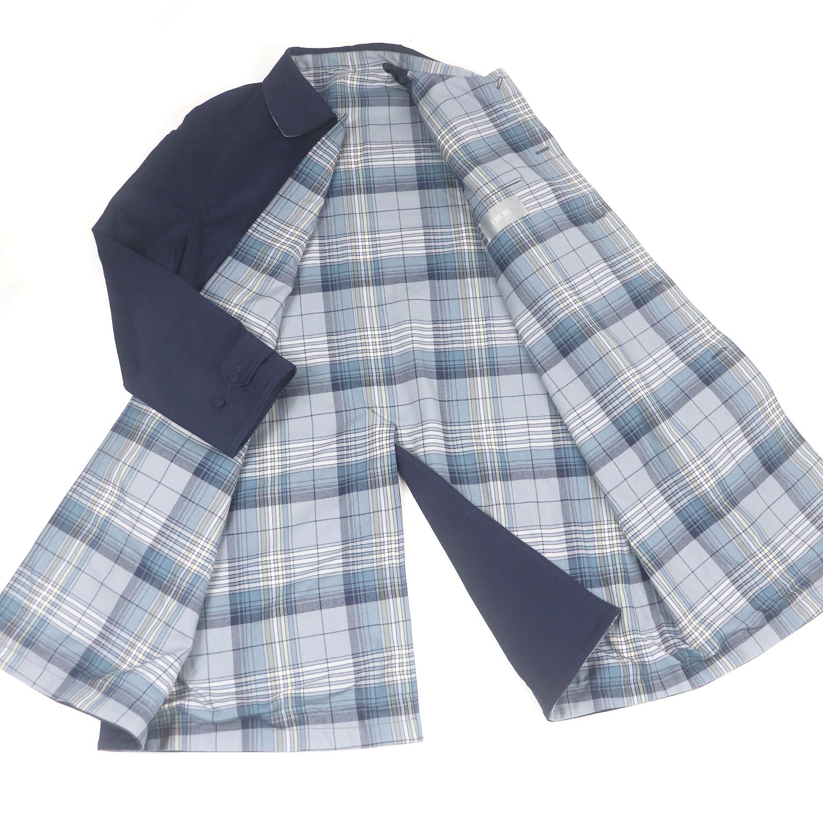 Dior Logo embroidered Cotton Balmacaan Coat