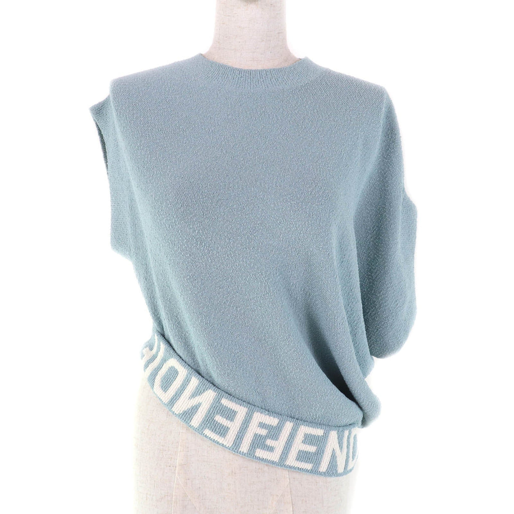 Fendi Knit Logo Design Rayon Top