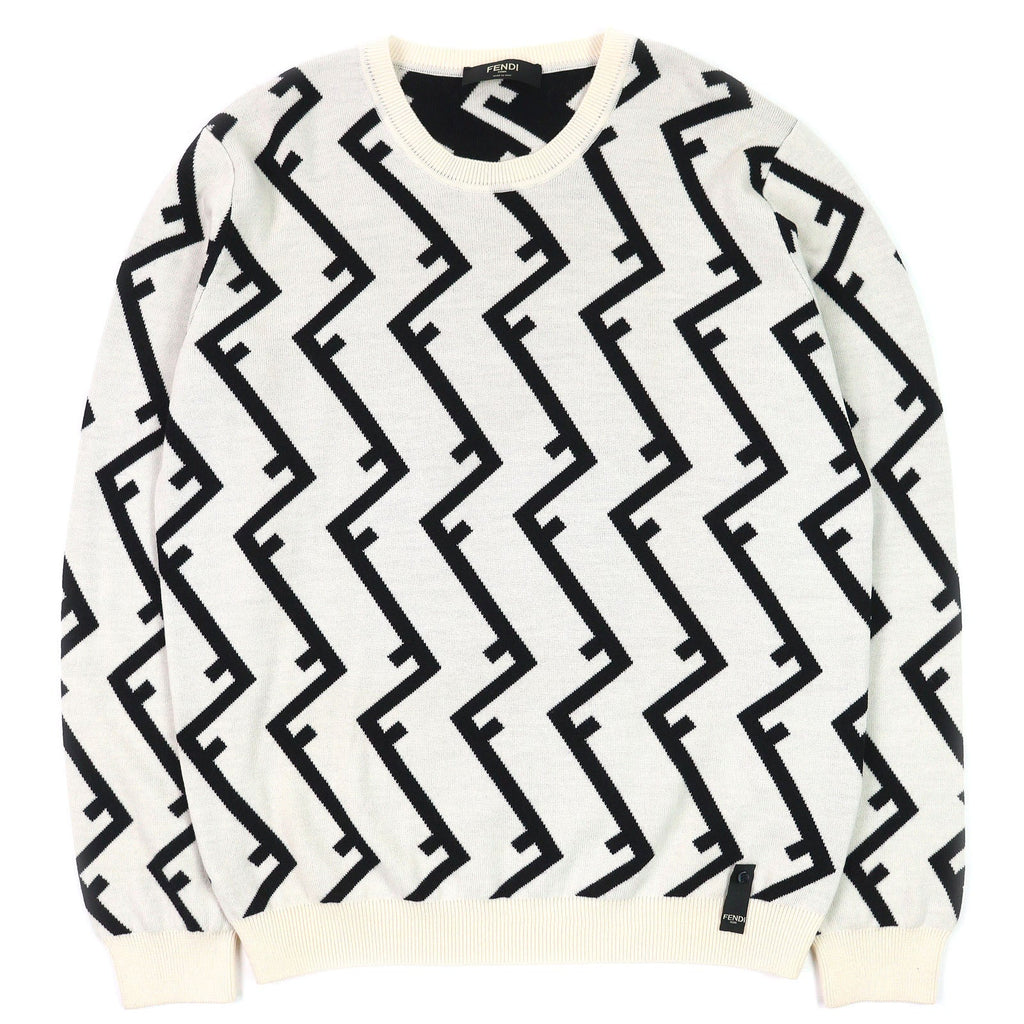Fendi FF motif knit crew neck sweater