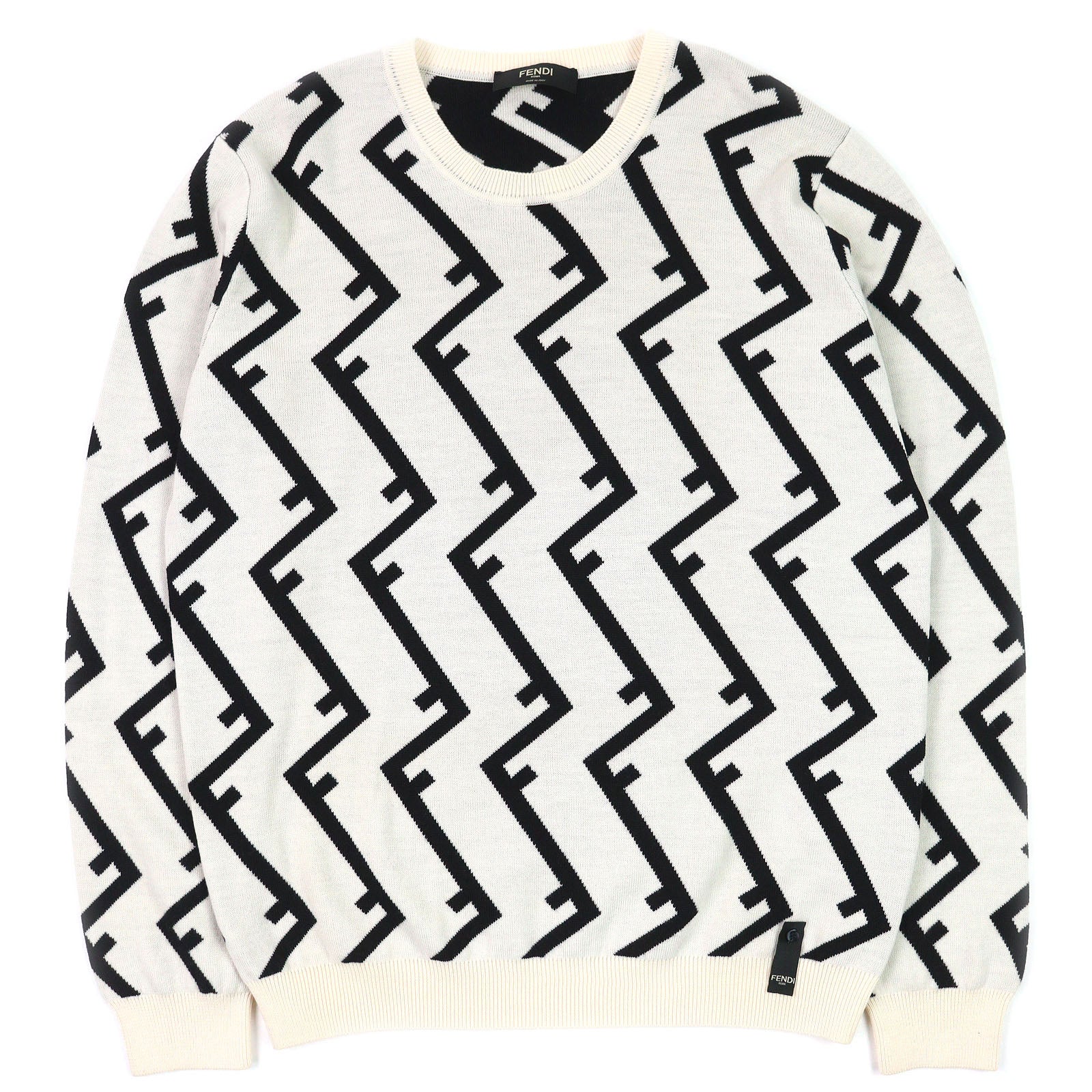 Fendi FF motif knit crew neck sweater