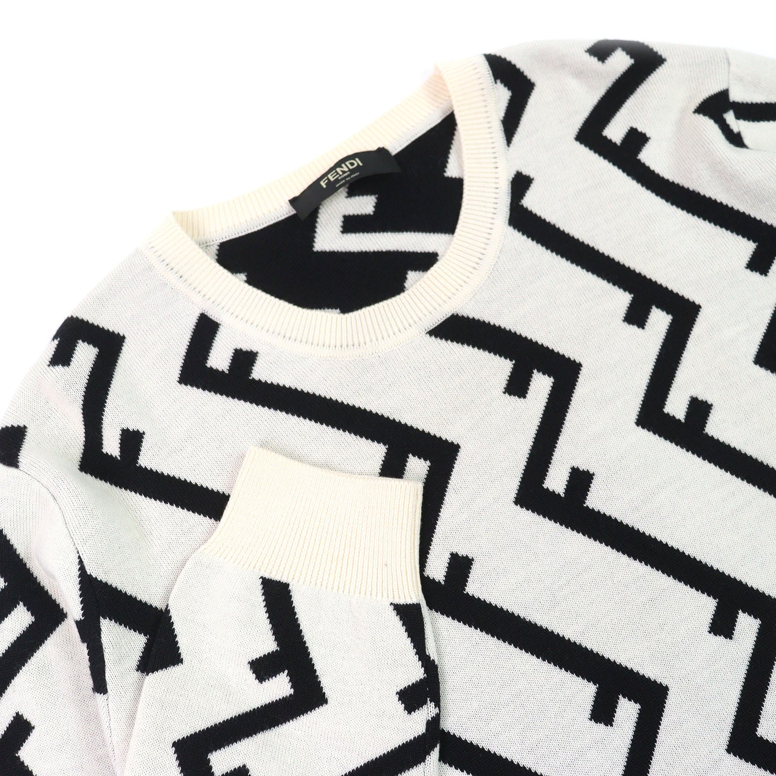 Fendi FF motif knit crew neck sweater