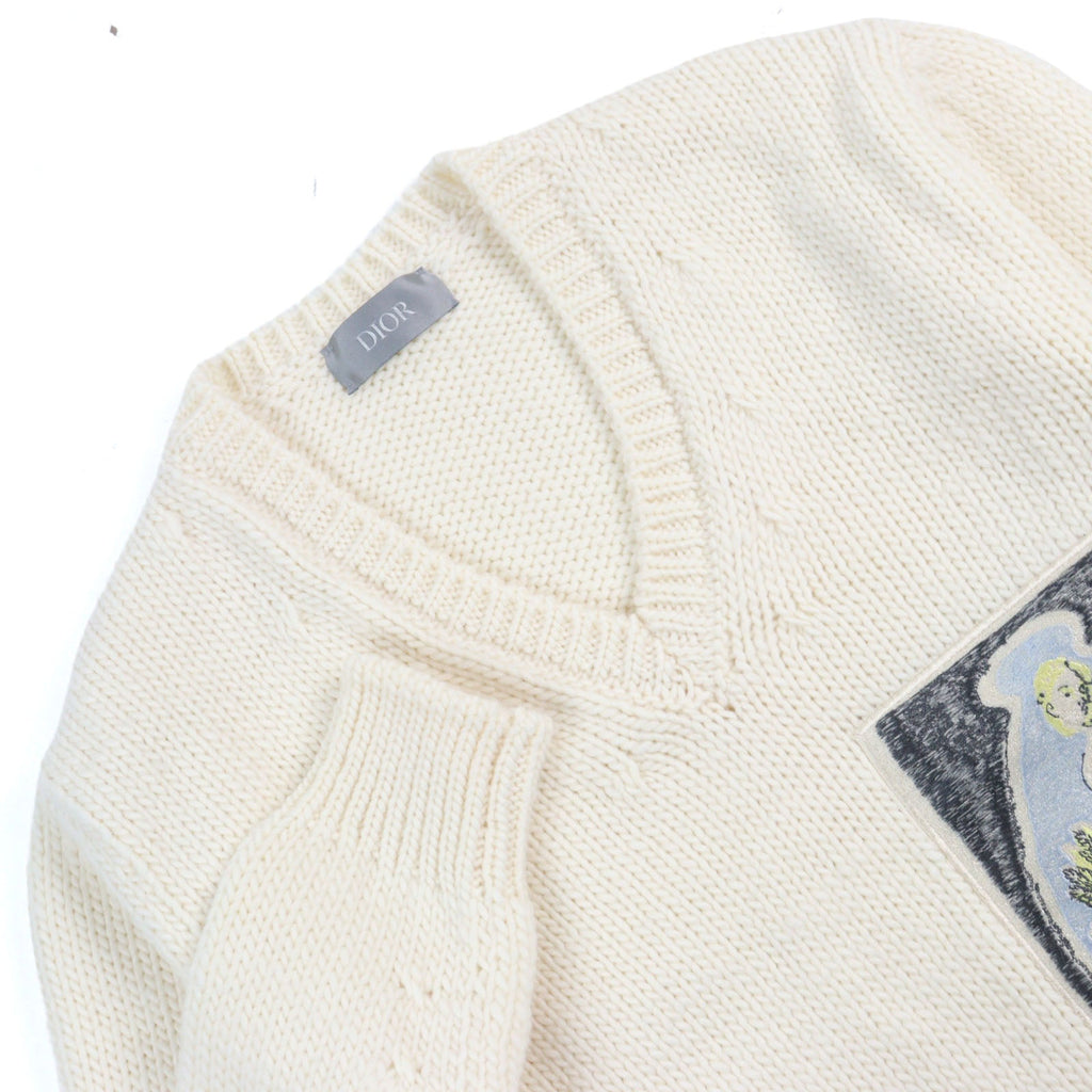 Dior DUNCAN GRANT AND CHARLESTON Knit Embroidered Patch V-neck Sweater