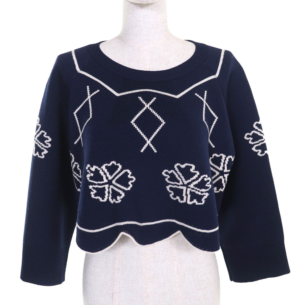 Christian Dior Clover Knit Cropped Top