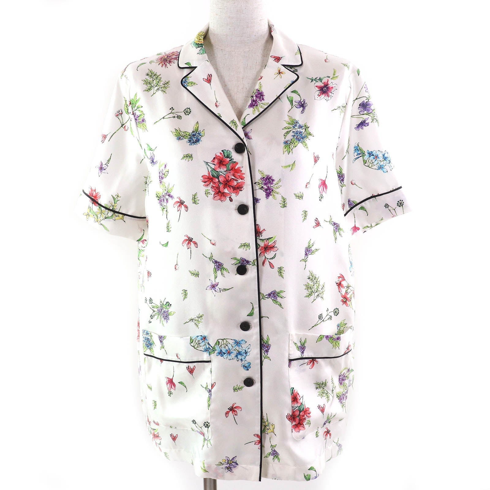 Christian Dior Floral Silk Short Sleeve Shirt