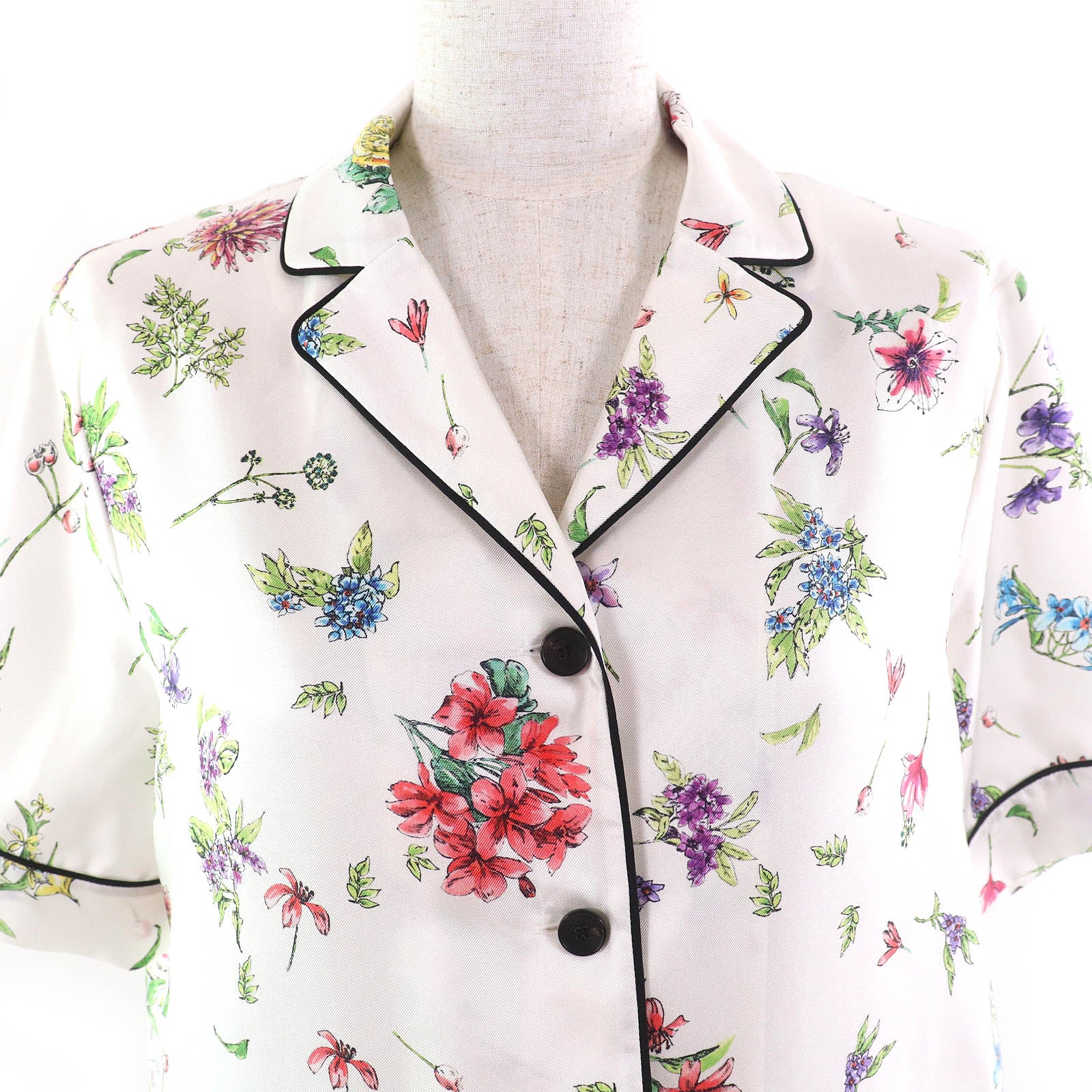 Christian Dior Floral Silk Short Sleeve Shirt