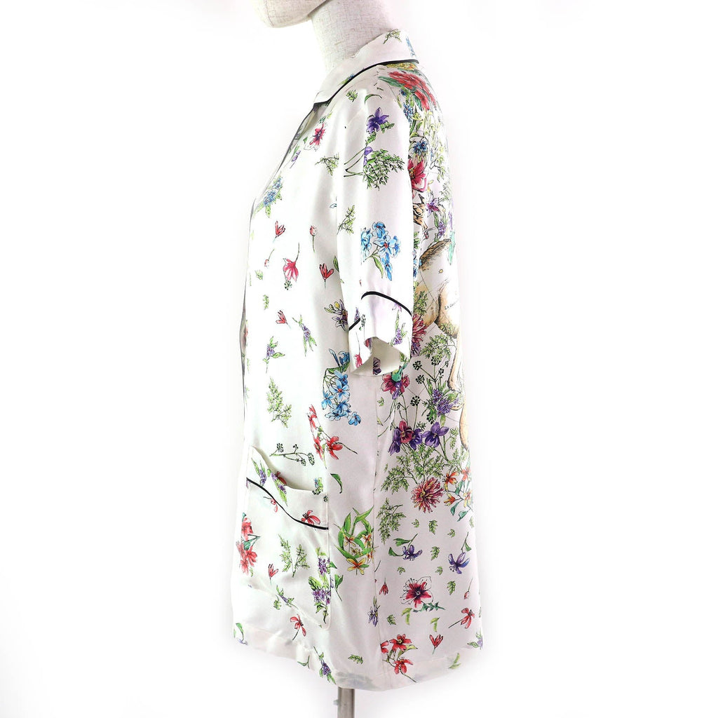 Christian Dior Floral Silk Short Sleeve Shirt