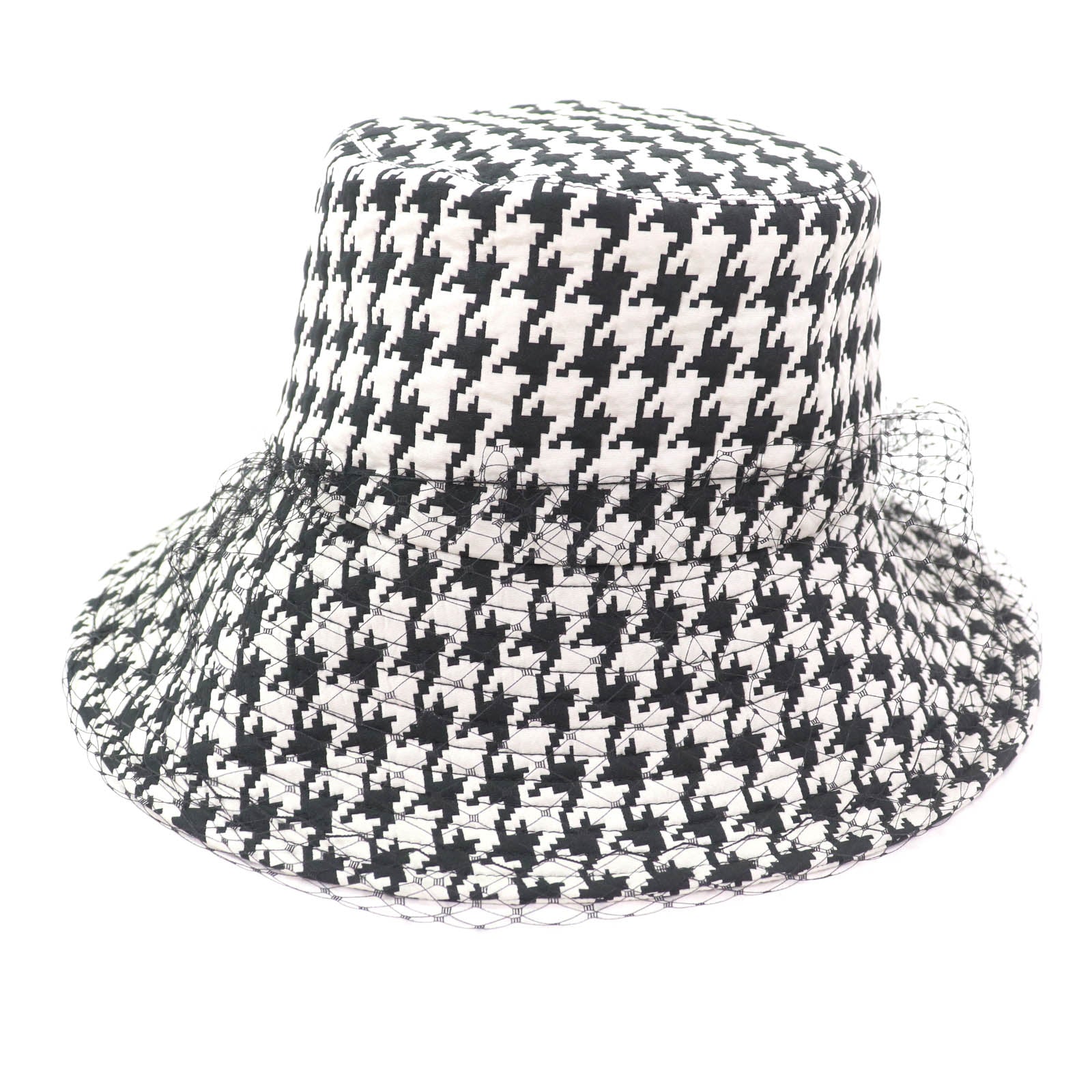 Christian Dior Houndstooth Tulle Hat