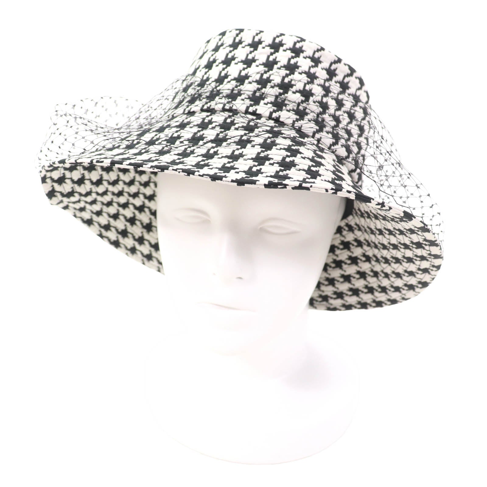 Christian Dior Houndstooth Tulle Hat